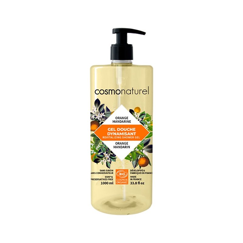 COSMO NATUREL High-Grade Organic Citrus Moisturizing Shower Gel 1000ml - Body Wash - Concentrate & Extracts Orange