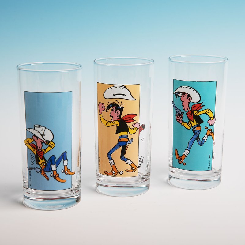 Sang Hui Company 1996s AGFA X Belgium Lucky Lucky Juice Cup Water Cup Glass - Cups - Glass Transparent