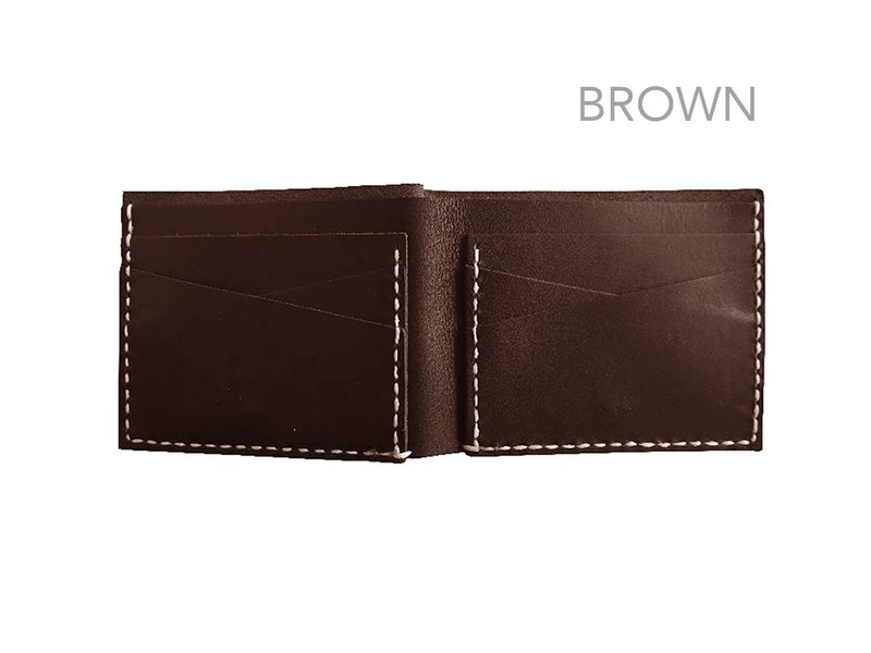 French horsehide leather card wallet DIY Kit - Leather Goods - Genuine Leather Black