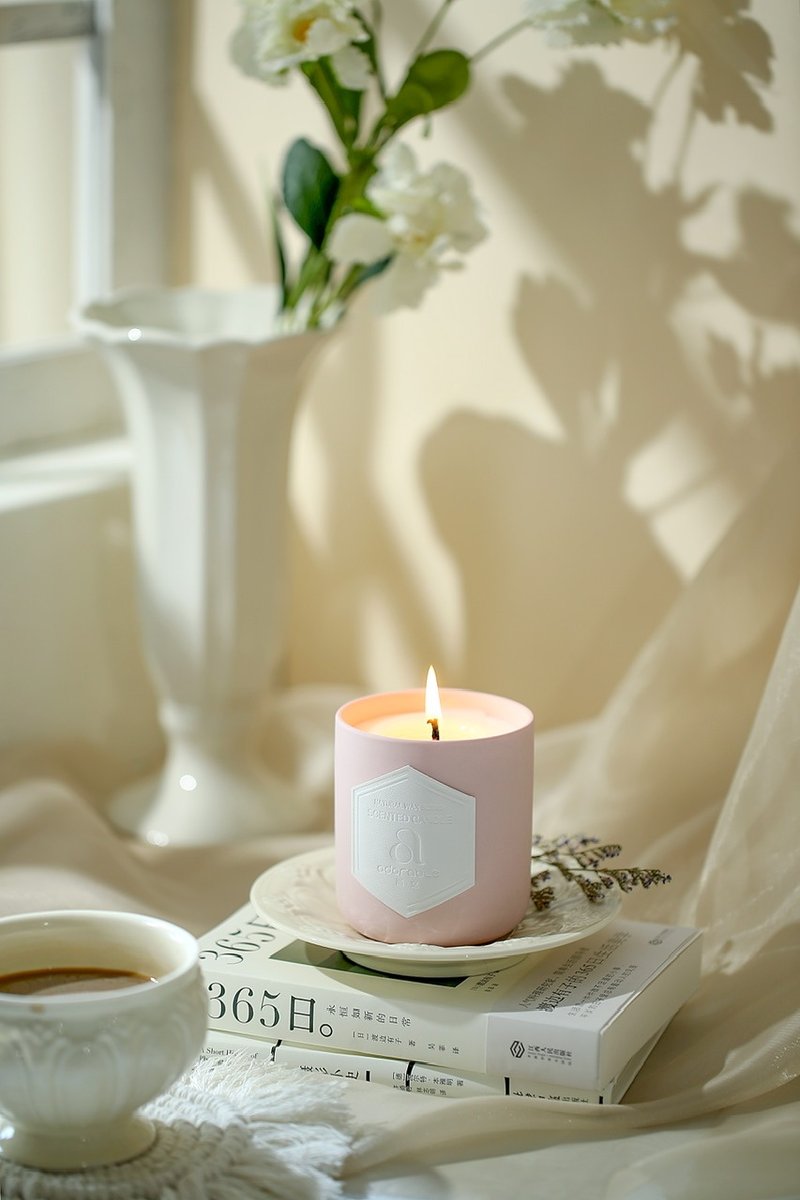 adorable erli night color flowers handmade aromatherapy candle 235g natural Wax original formula - เทียน/เชิงเทียน - ขี้ผึ้ง 