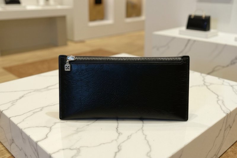 Tosca | Vintage Zipper Wallet Black - 真皮羊皮拉鏈銀包 黑 - 錢包/皮夾/長短夾 - 真皮 黑色