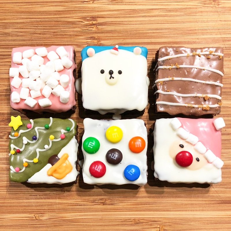 [Black Bear Chocolate Brownie] snow fat bear gift box -6 into (2017 Christmas limited) - เค้กและของหวาน - อาหารสด ขาว