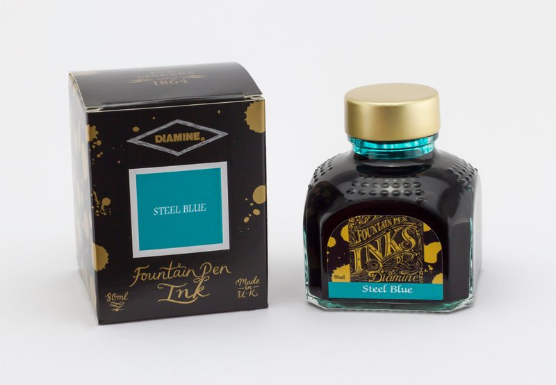 Diamine Steel Blue fountain pen ink - Ink - Glass Blue