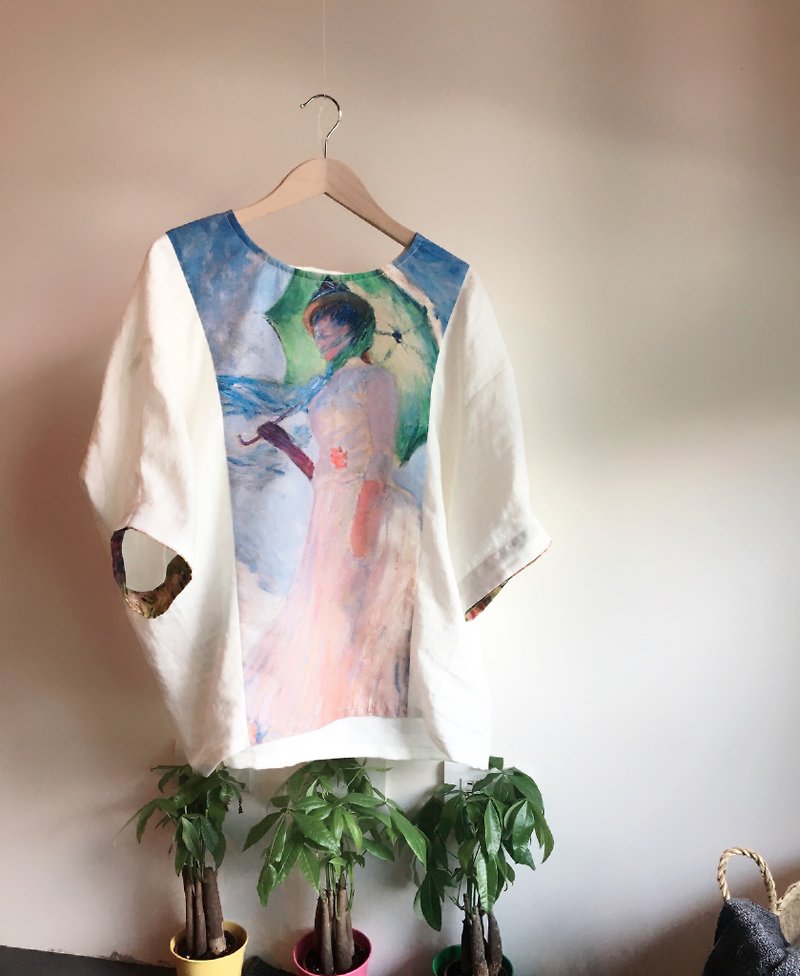 Monet painting linen top - เสื้อผู้หญิง - ลินิน 