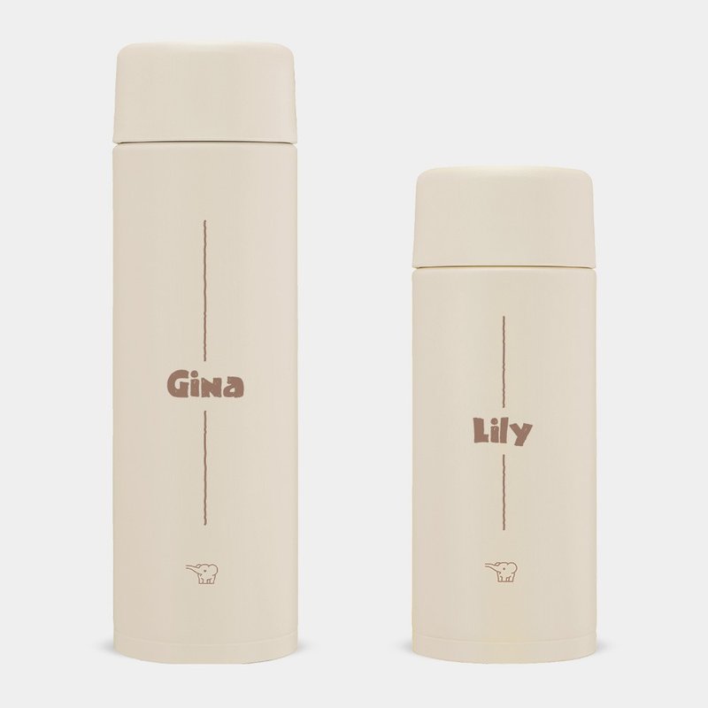 [Customized gift] Zojirushi Stainless Steel thermos bottle PU035 with English name - Vacuum Flasks - Stainless Steel Khaki