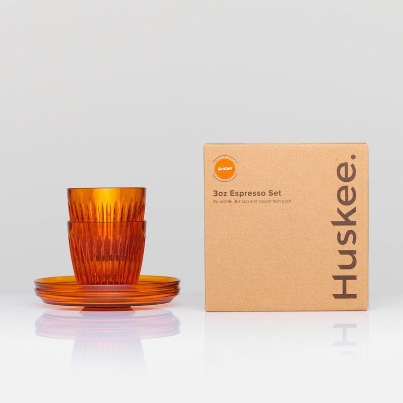 【Huskee】Australian Huskee Renew 3oz/ 90ml Tritan environmentally friendly cup and plate set (2 pieces) - Mugs - Plastic Multicolor