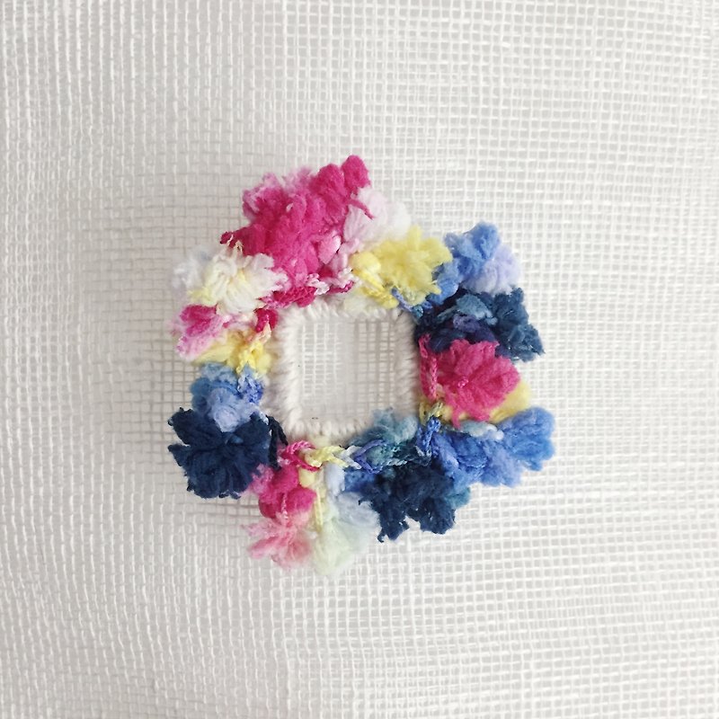 Crochet pin  |  Rectangle - Brooches - Cotton & Hemp Multicolor