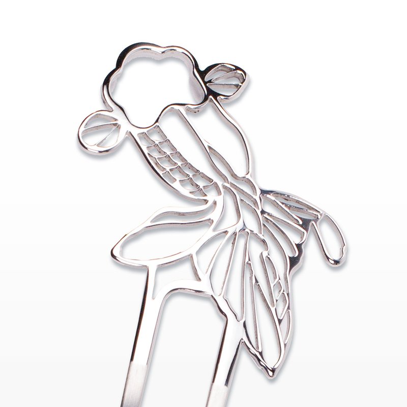 KANZASHI Hair pin  【金鱼 / 比目鱼】 - 髮圈/髮夾 - 其他金屬 銀色