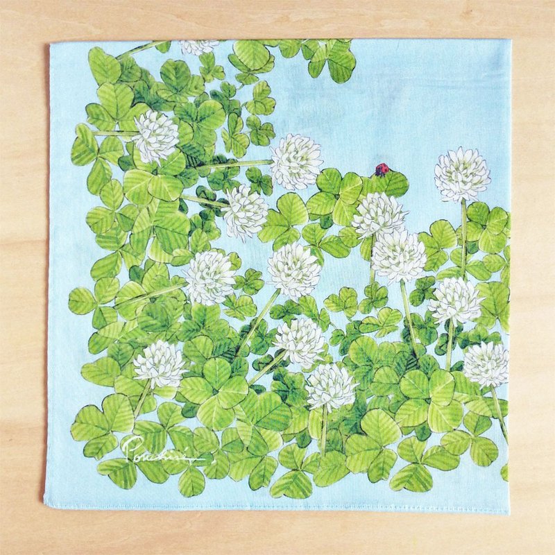 シロツメクサのハンカチ - 手帕 - 棉．麻 綠色