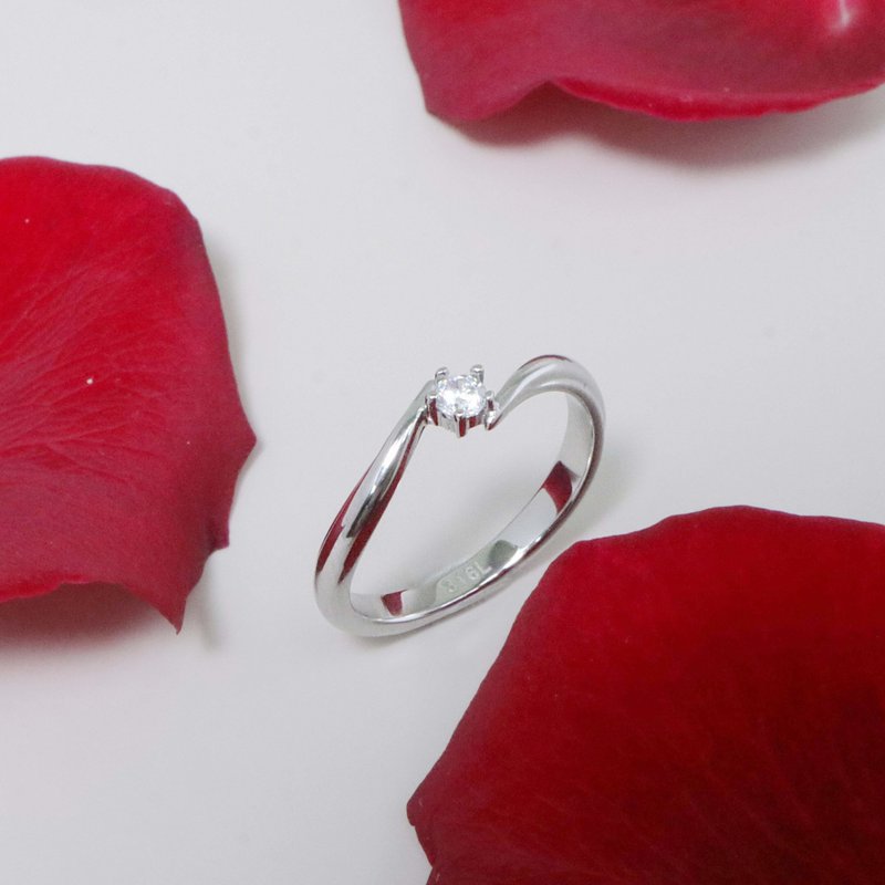 【情人節送禮】心弦。弧線交錯戒指 情侶對戒 - 對戒 - 不鏽鋼 銀色