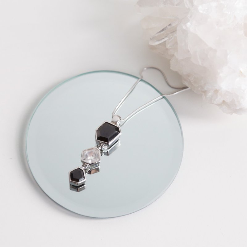Smoky Quartz Pendant - 925 Sterling - สร้อยคอ - คริสตัล สีนำ้ตาล
