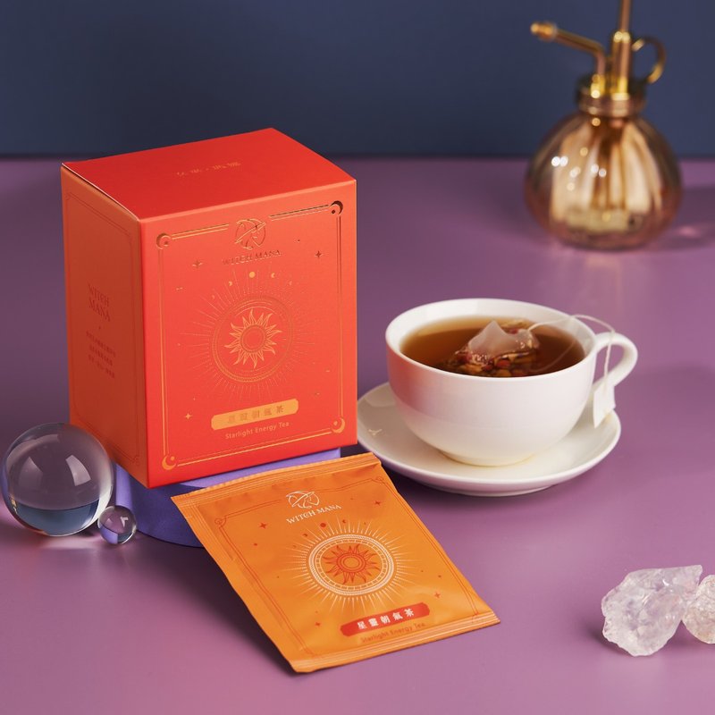 女巫瑪娜 |星靈朝氣茶 提振元氣草本茶 機能茶 漢方茶包 沖泡飲品 - 茶葉/茶包/水果茶 - 其他材質 橘色