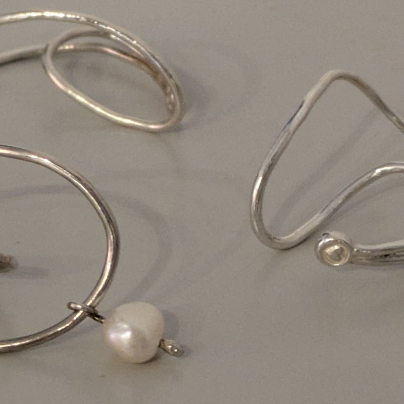 【純銀手作】無耳洞友善 2 way 耳窩夾 - 耳環/耳夾/耳骨夾 - 純銀 