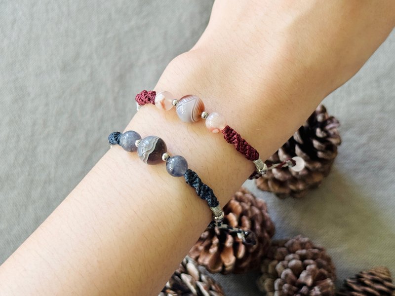 The Tide of Day and Night/Persian Agate Braided Rope Bracelet - Bracelets - Crystal Blue