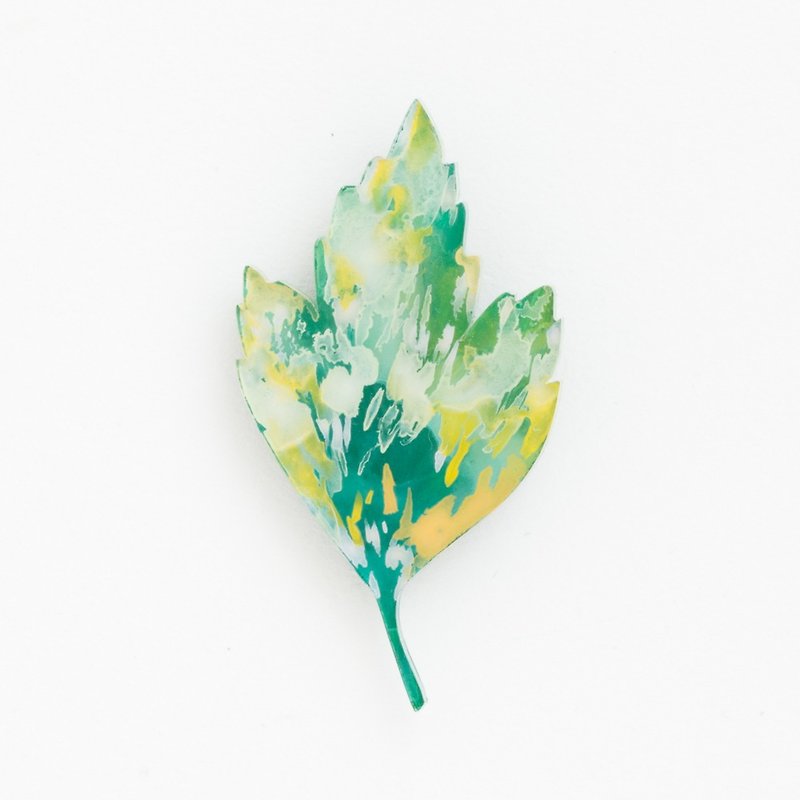 Picture brooch [leaves] - Brooches - Acrylic Green
