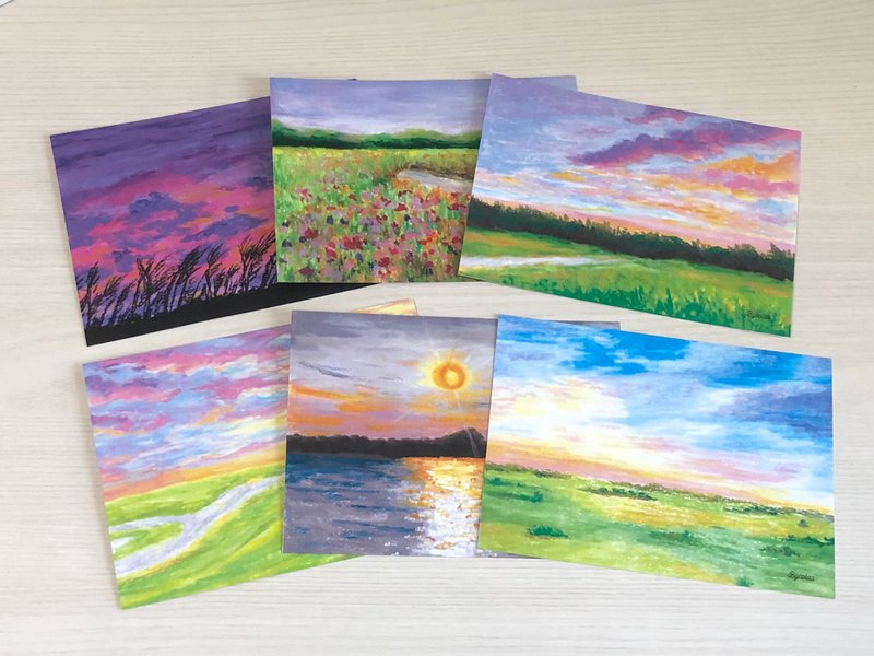 5/ Countryside, bycolaa oil pastel postcard - Cards & Postcards - Paper 