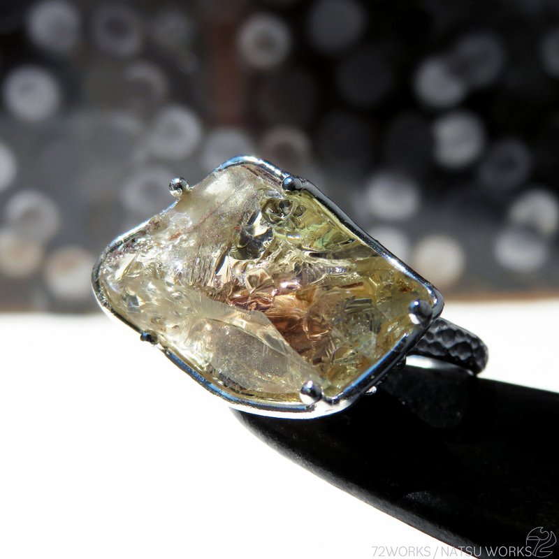 オレゴンサンストーン リング / Rough Oregon Sunstone Ring - 戒指 - 寶石 紅色