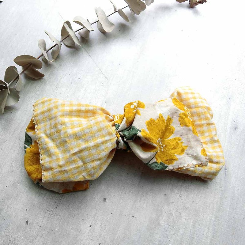 Giant butterfly hair band (yellow cosmos) - the whole strip can be taken apart - Headbands - Cotton & Hemp Yellow