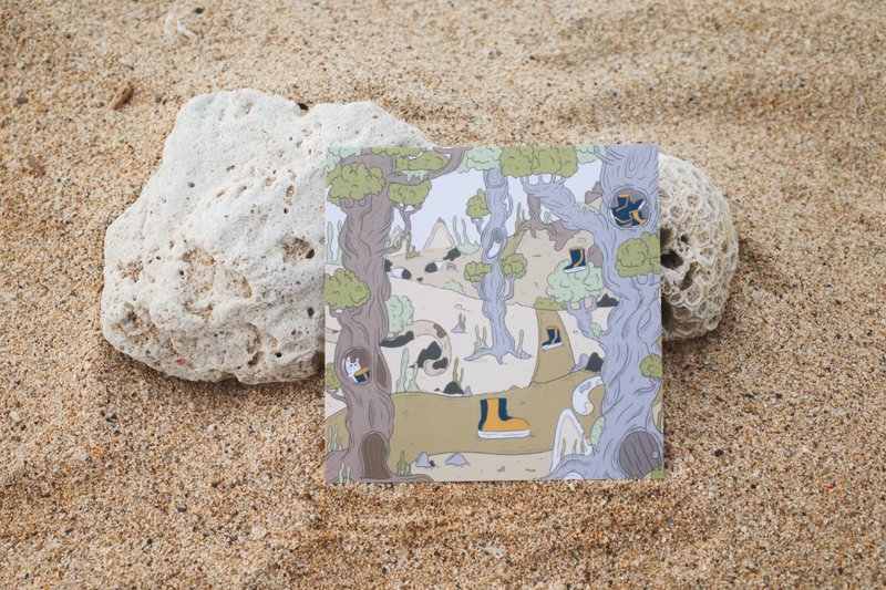 It’s a tree, it’s a cat, it’s a stone丨Xiao Liuqiu illustration postcard - Cards & Postcards - Paper 