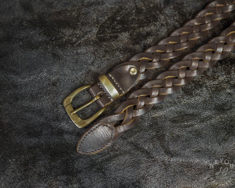 Braied Belt 編織皮帶 3.0cm寬 - 皮帶/腰帶 - 真皮 多色