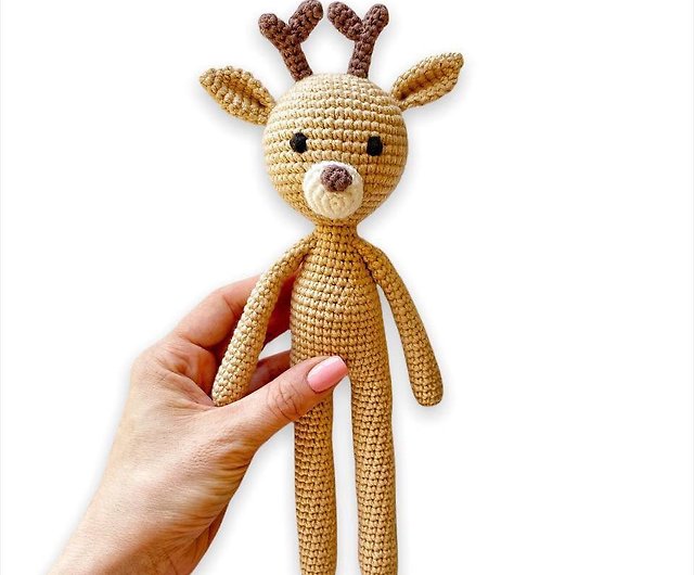 手作りの赤ちゃん鹿 オーガニックの赤ちゃん人形 赤ちゃんのためのぬいぐるみ 新生児の贈り物 ショップ Croamitoys 出産祝い用贈物 Pinkoi