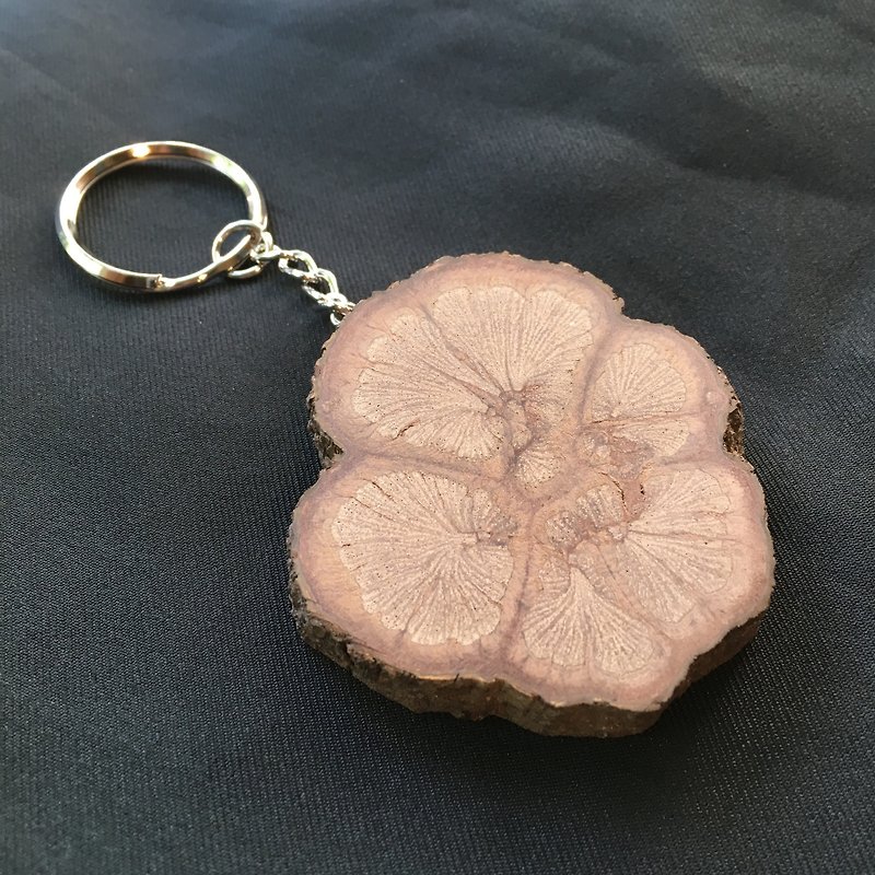 Wood chips _ chrysanthemum wooden key ring G - Keychains - Wood 