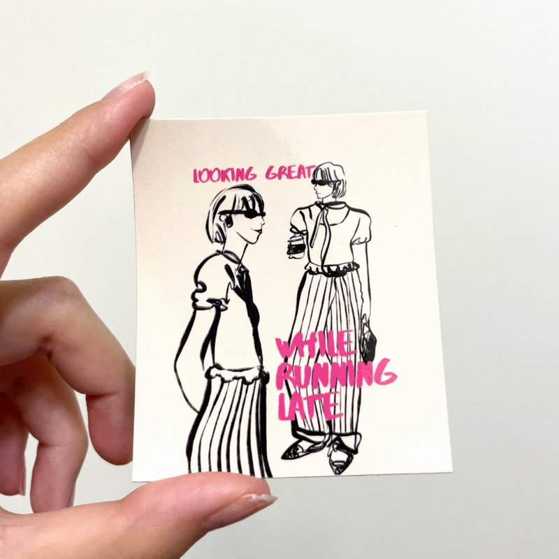 Fridge-Ready Magnet 迷你海報磁鐵貼-Running Late - 磁鐵 - 其他材質 粉紅色
