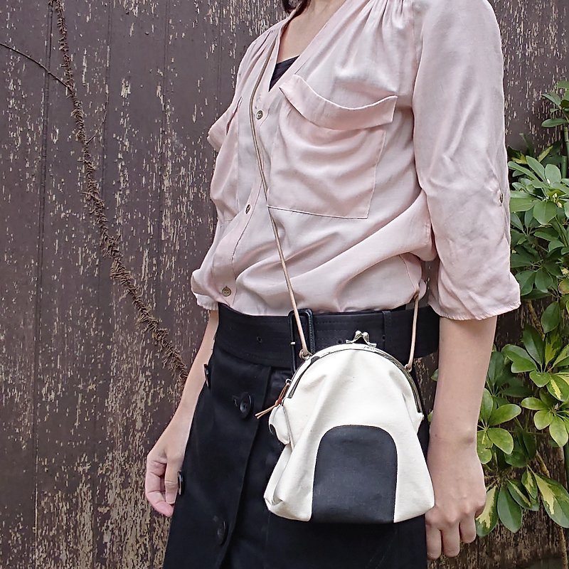 Onigiri pochette - Messenger Bags & Sling Bags - Cotton & Hemp White