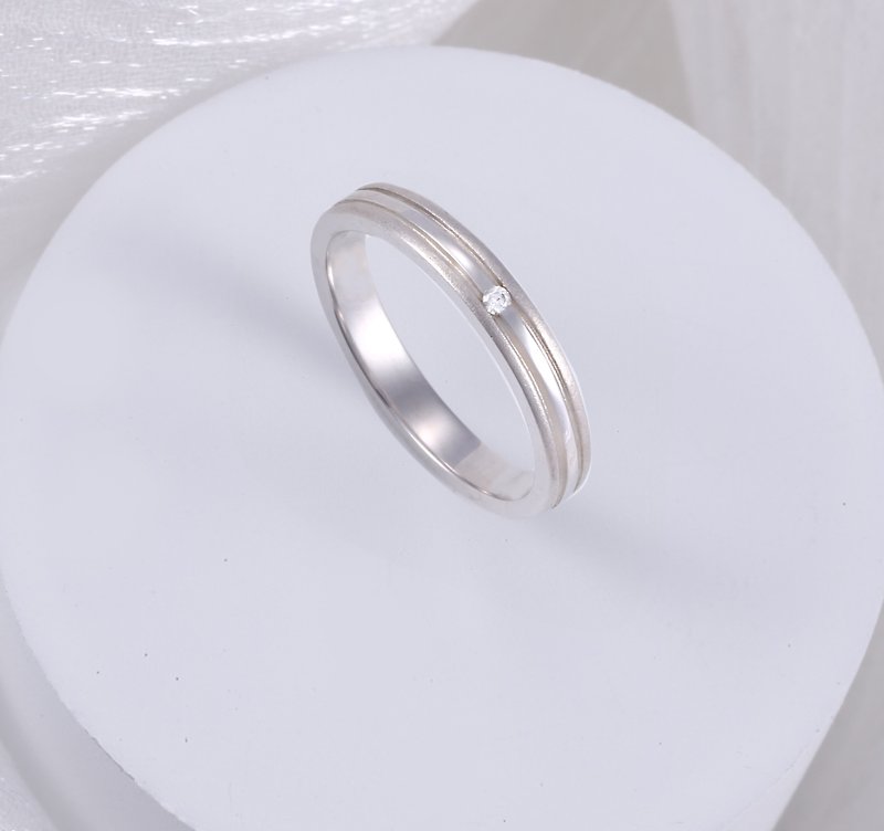 18K ホワイト ゴールド 永遠の誓いの結婚指輪 - ペアリング - 貴金属 シルバー