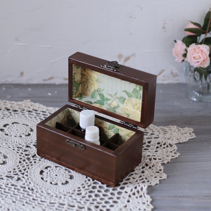 Amour love wood - elegant low-key solid wood oil box 8 grid / 15ml - กล่องเก็บของ - ไม้ 