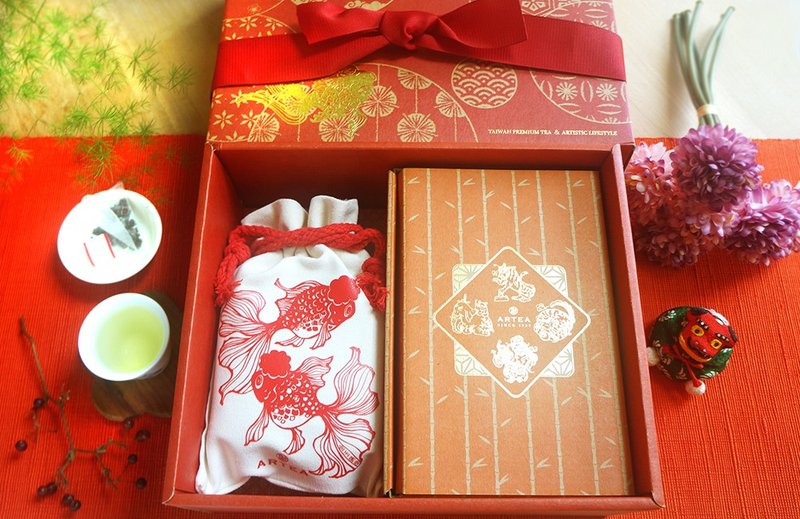 Taiwan tea(3X10)+Tea Cup Gift Box (4pcs) - ถ้วย - เครื่องลายคราม สีแดง