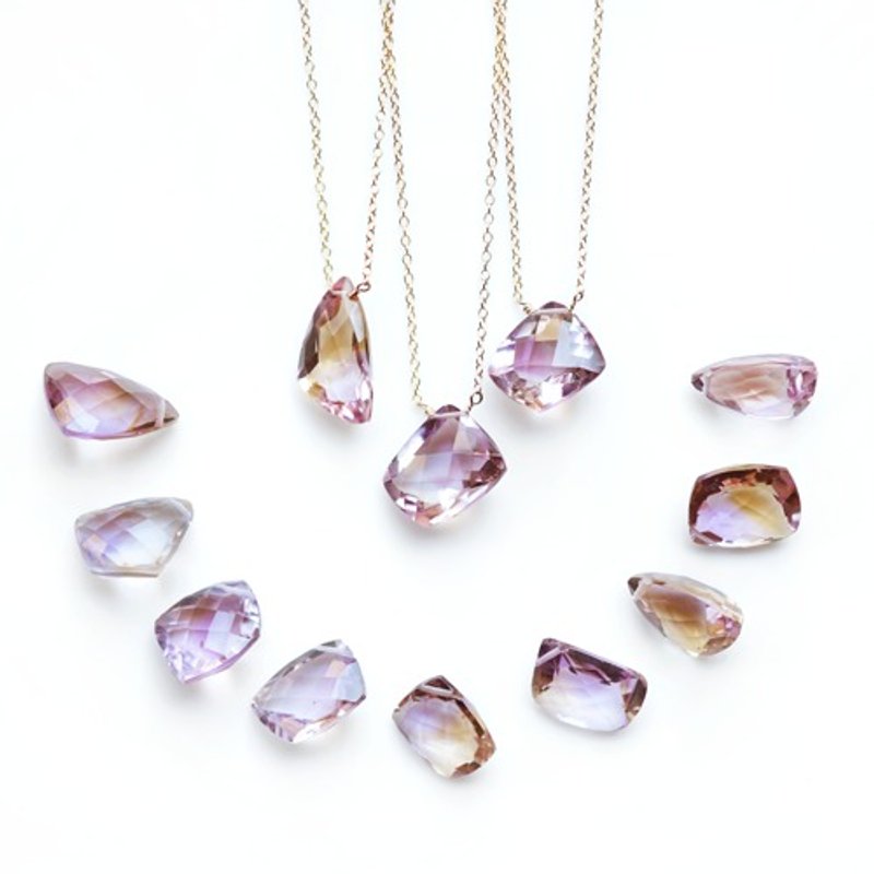 Ametrine Rough Cut Necklace Florina - สร้อยคอ - เครื่องเพชรพลอย สีม่วง