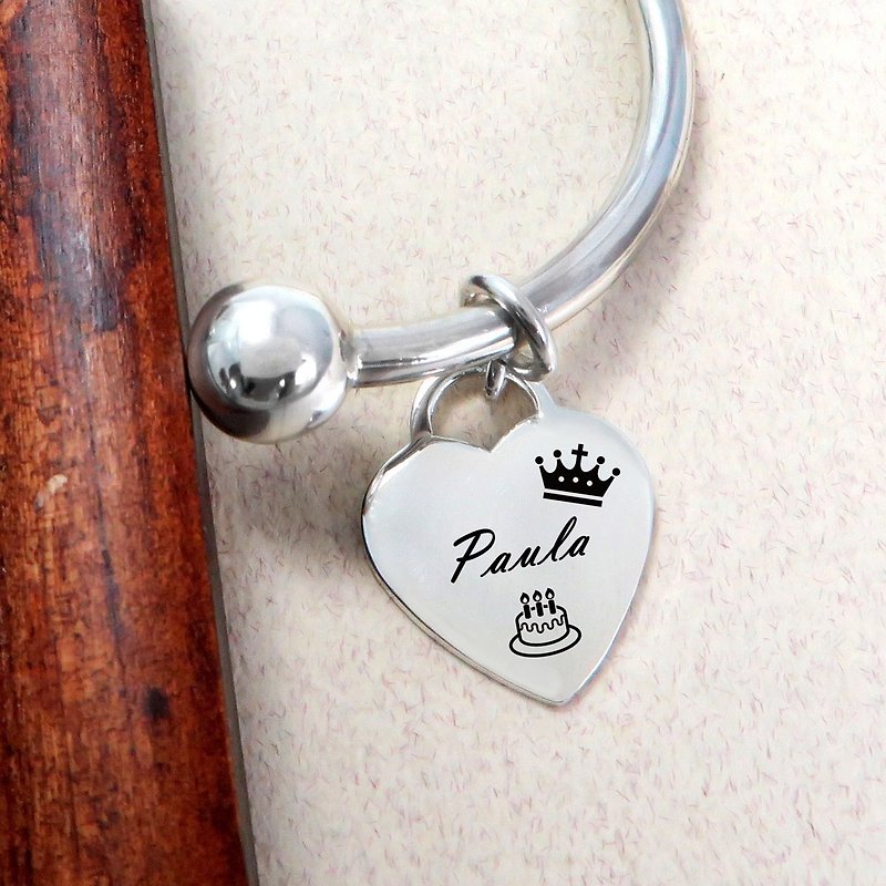 Customized Baby Bracelet/Bracelet Lettering Love Brand 925 Sterling Silver C-shaped Bracelet - Bracelets - Sterling Silver Silver