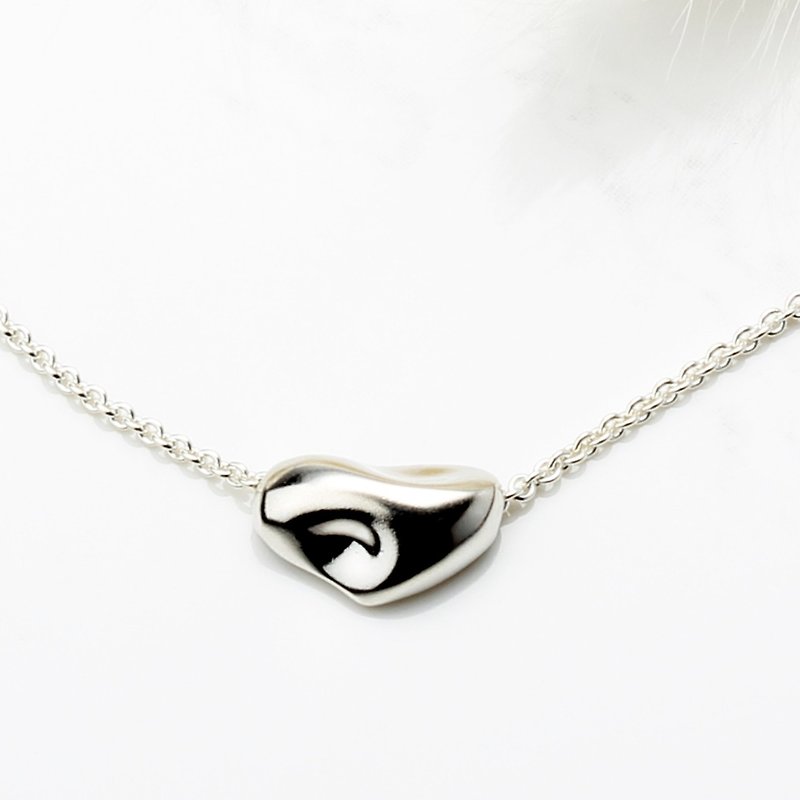 Melted love s925 sterling silver necklace Valentine's Day gift - Collar Necklaces - Sterling Silver Silver