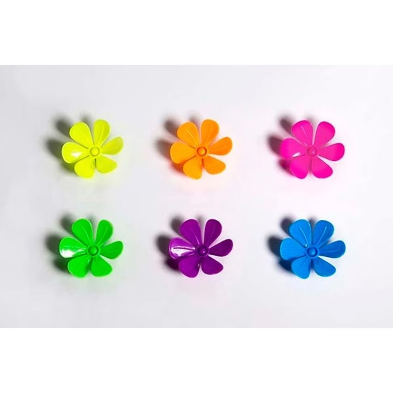 Oral-blown flower tops (6 pieces) - Board Games & Toys - Plastic 