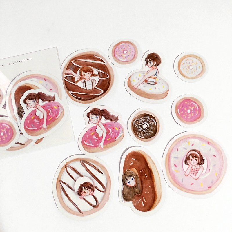 Donuts Sticker Pack 10pcs - Stickers - Paper White