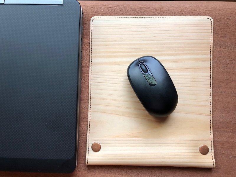 Wrist support meticulous mouse pad_selected pure natural solid wood leather use_solid cork use - แผ่นรองเมาส์ - ไม้ 