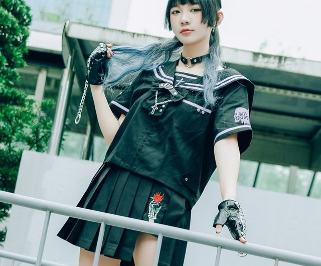 オリジナル二次元七つの大罪魔法陣十字架シルバーチェーンリボン半袖