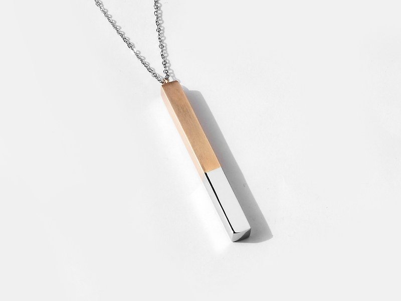Two-Tone Bar Necklace | Rose Gold x Silver - Necklaces - Other Metals Silver