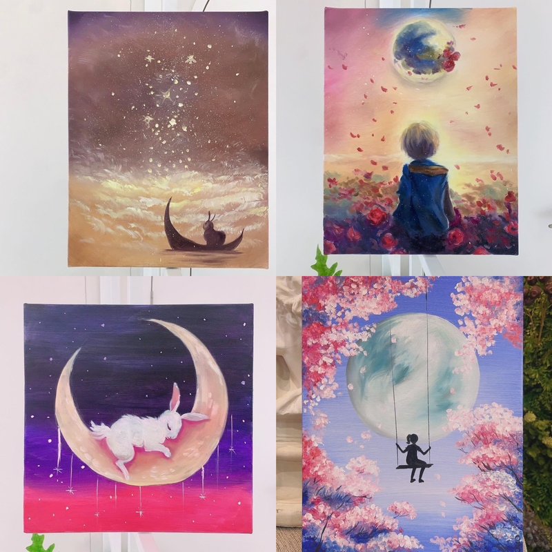 Oil painting activity・Beginner friendly・Reservation available from Monday to Sunday【Group per person】 - Illustration, Painting & Calligraphy - Cotton & Hemp 