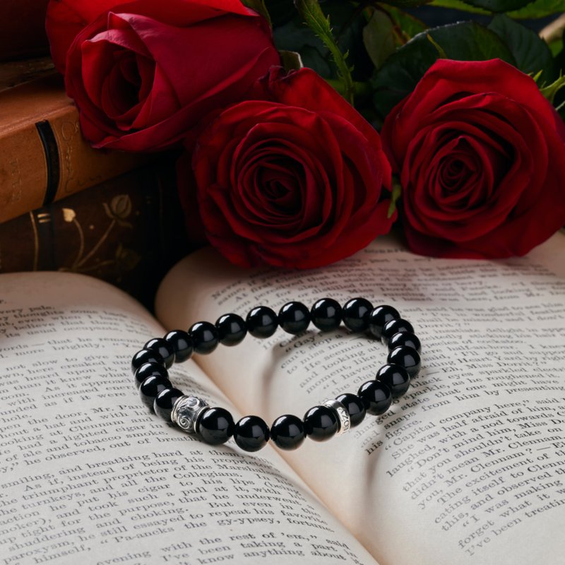 Azoth | Sir Roman Beaded Bracelet Black Onyx 8mm - สร้อยข้อมือ - เครื่องเพชรพลอย สีดำ