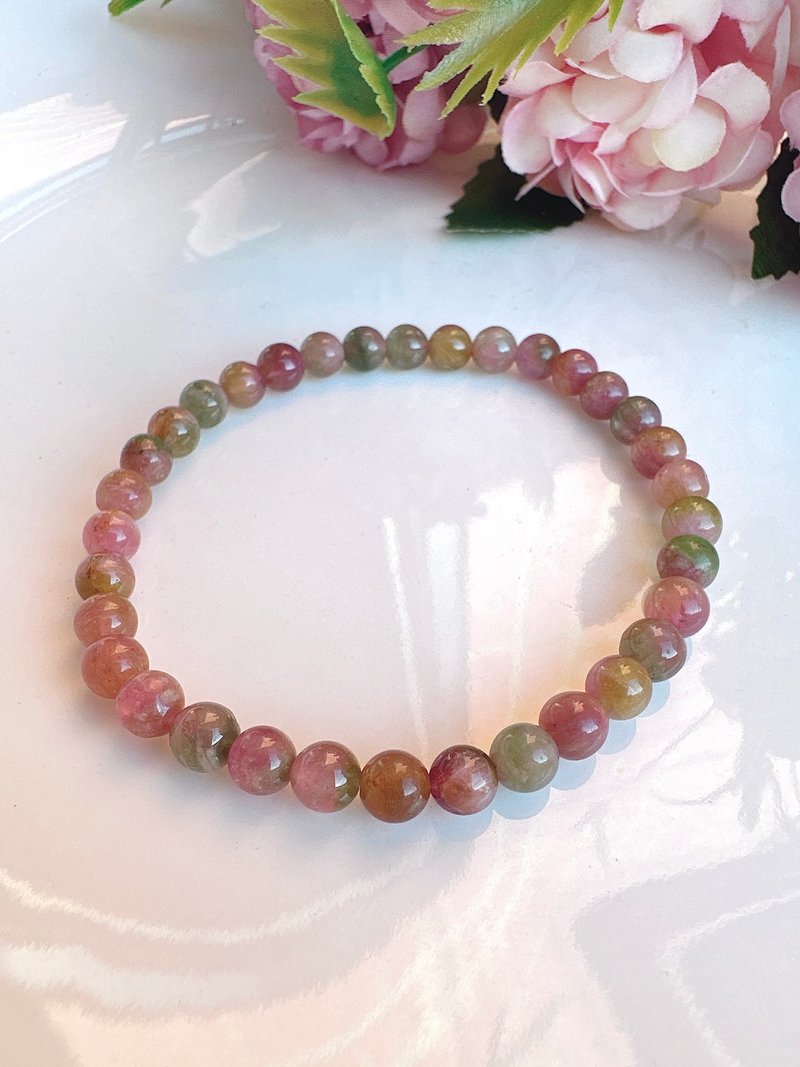 Xinchen-Watermelon Tourmaline Bracelet - Bracelets - Crystal Multicolor