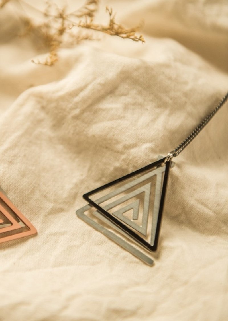 Styling triangle necklace - Earrings & Clip-ons - Other Metals 