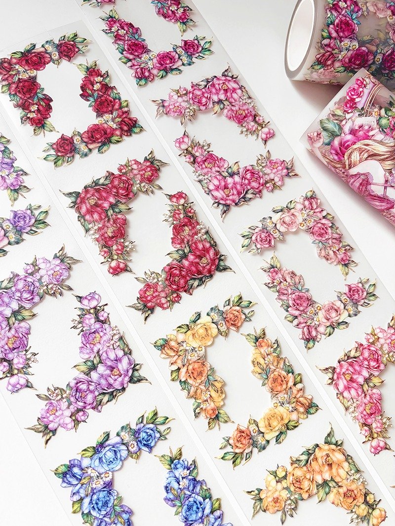 Flora border (5cm) PET tape - 紙膠帶/和紙/PET - 紙 