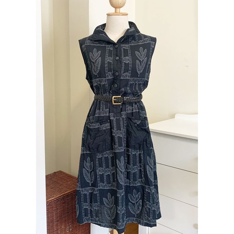 60 年代無袖連衣裙 | A line 連衣裙 服裝 | 長袖連衣裙| L 連衣 - 洋裝/連身裙 - 其他材質 黑色