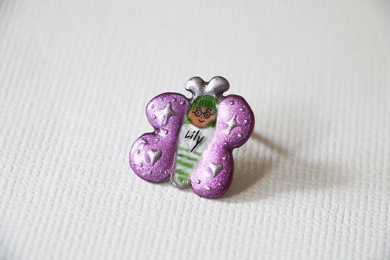 [Customized] Painted little butterfly__Handmade ring - General Rings - Resin Multicolor