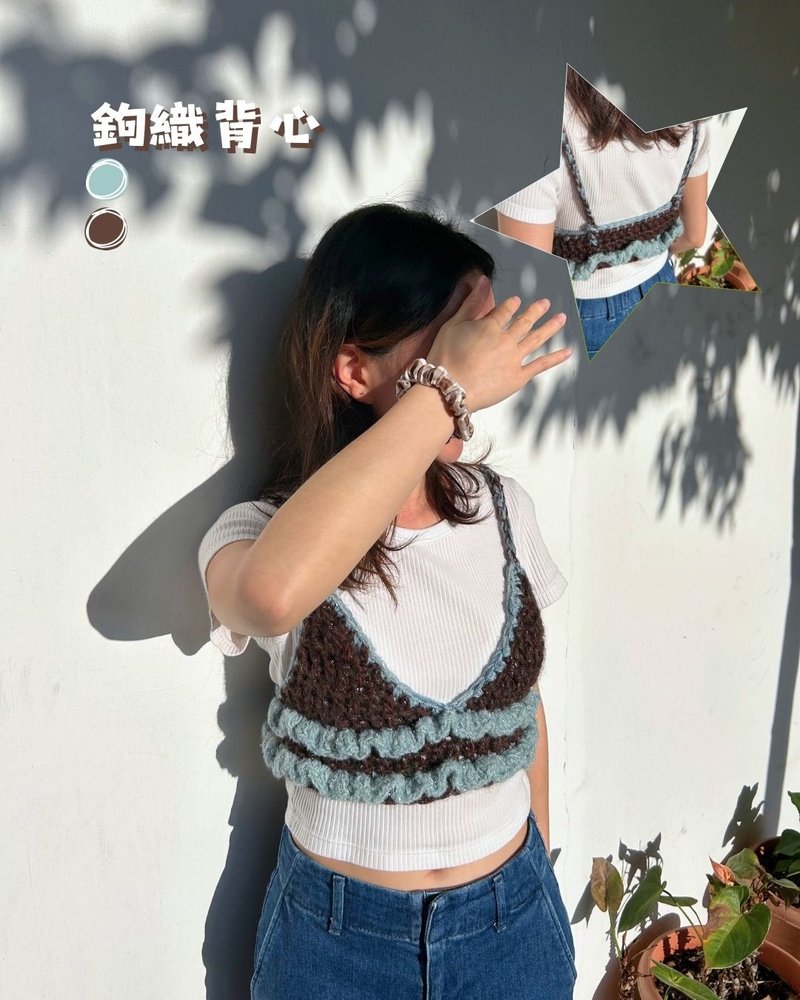 鉤織背心 鏤空花背心 編織背心 背心 鉤織 編織 鈎織 - 帽子 - 其他材質 