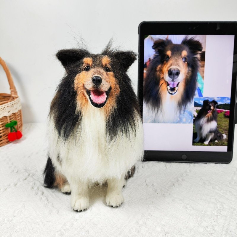 客製化逼真犬羊毛氈寵物娃娃定製複刻狗狗猫咪毛小孩公仔 - 貓/狗玩具 - 羊毛 多色