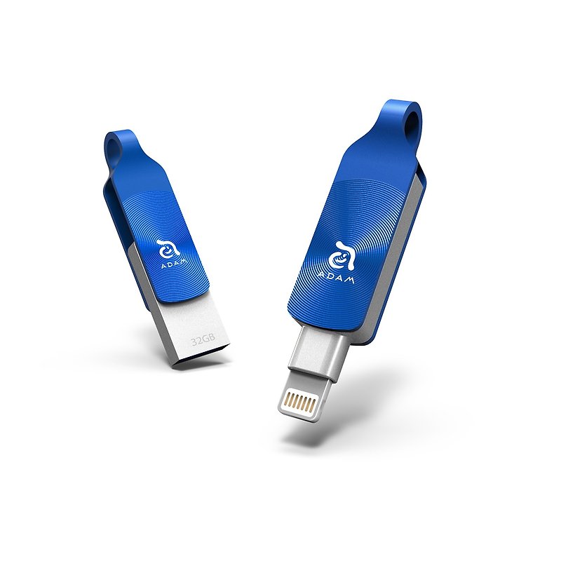 [限定] iKlips DUO + 64GB Apple iOS USB3.1双方向フラッシュドライブ青 - USBメモリー - 金属 ブルー