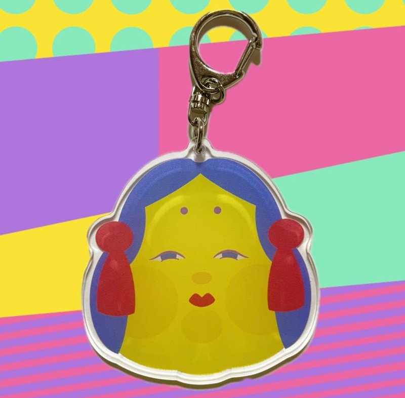 おかめ　アクリルキーホルダー - 鑰匙圈/鑰匙包 - 塑膠 多色